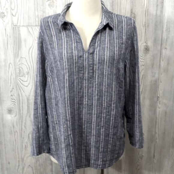 Chico's Size 3 Metallic Striped Tunic Top - Picture 1 of 8